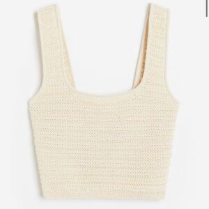 H&M CROCHET-LOOK CROP TANK TOP